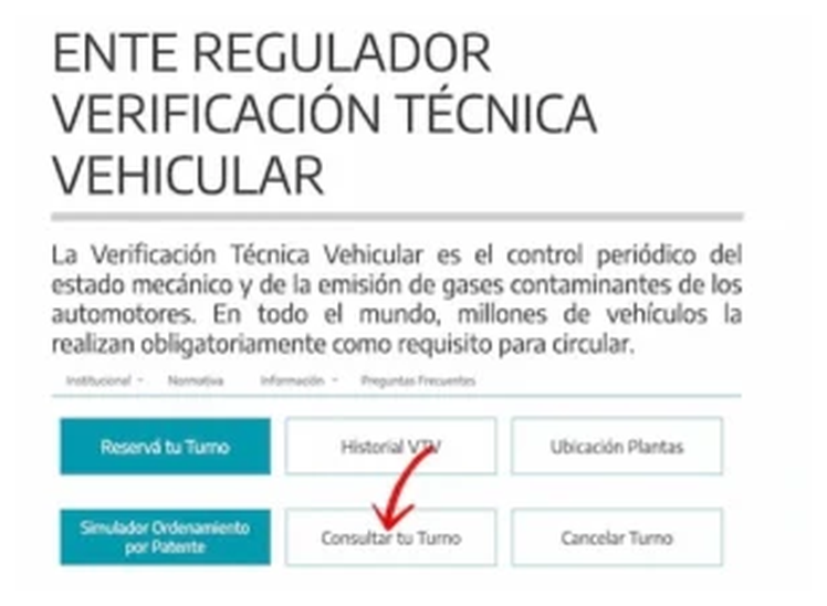 Paso 1 para consultar o cambiar el turno de la VTV en Boulogne
